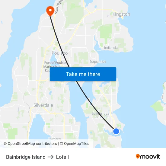 Bainbridge Island to Lofall map