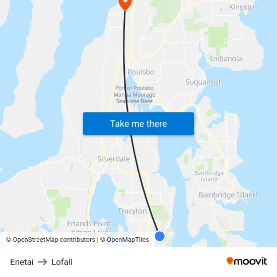 Enetai to Lofall map