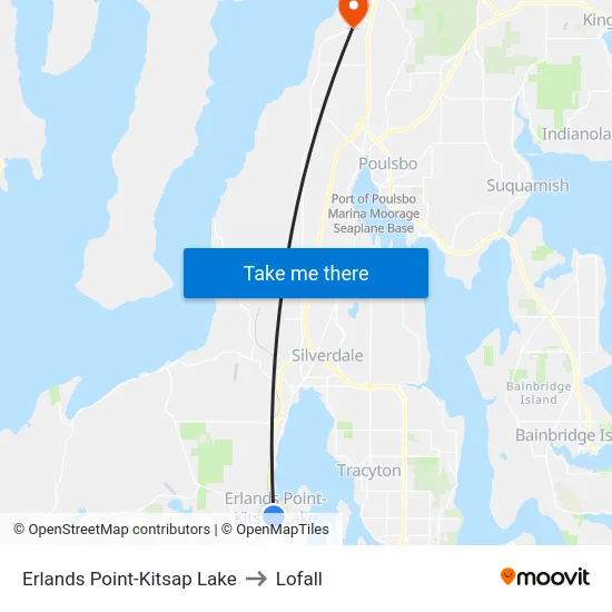 Erlands Point-Kitsap Lake to Lofall map