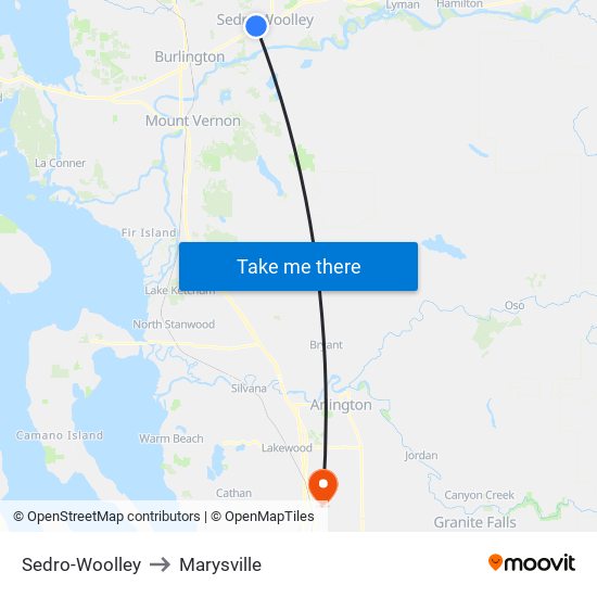 Sedro-Woolley to Marysville map