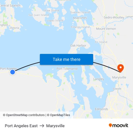 Port Angeles East to Marysville map