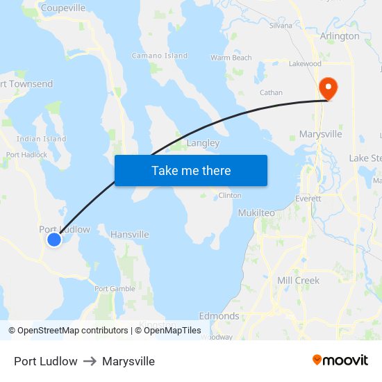 Port Ludlow to Marysville map