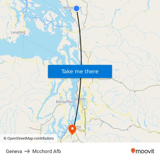 Geneva to Mcchord Afb map