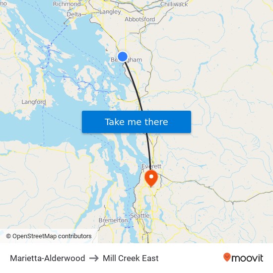 Marietta-Alderwood to Mill Creek East map