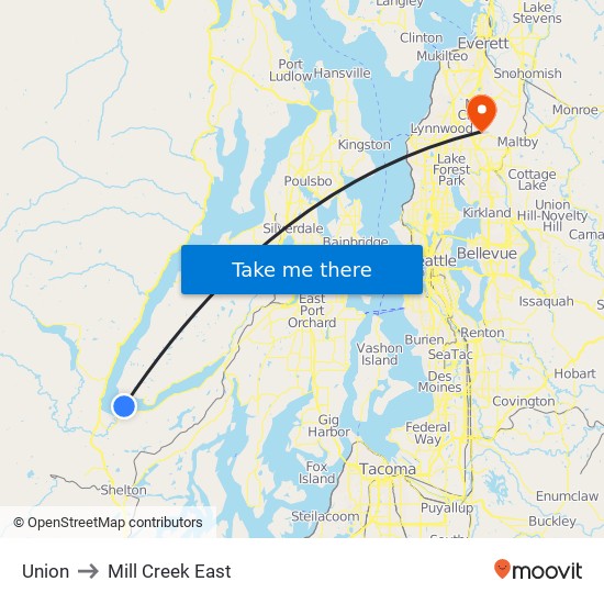 Union to Mill Creek East map