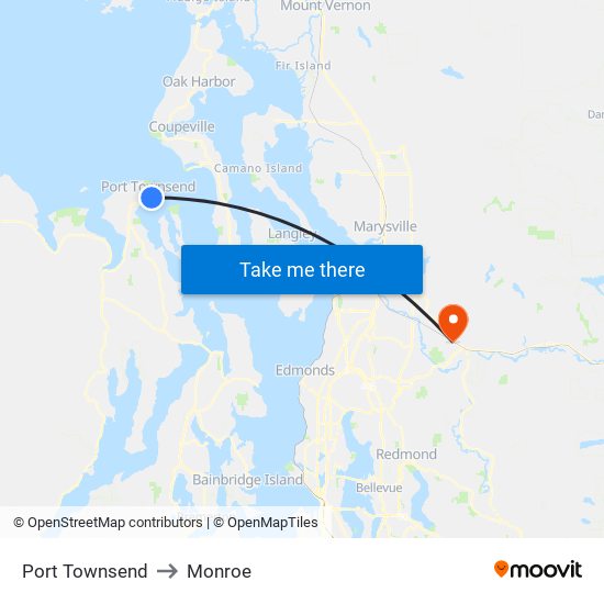 Port Townsend to Monroe map