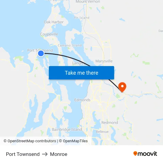 Port Townsend to Monroe map