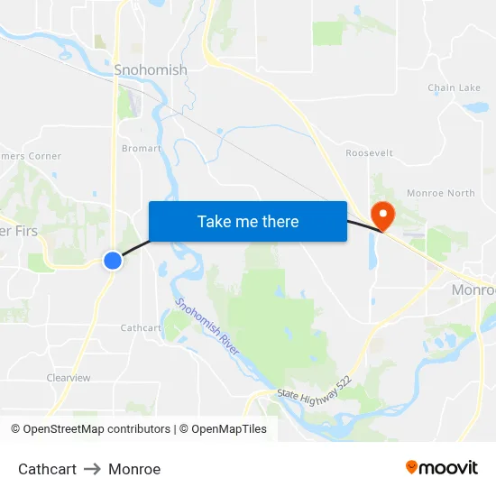 Cathcart to Monroe map