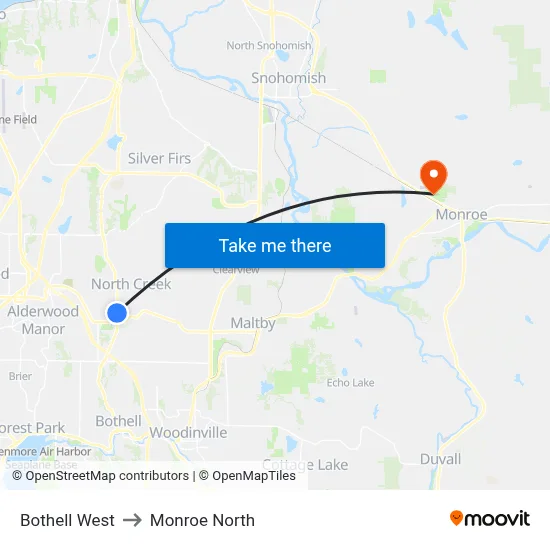 Bothell West to Monroe North map
