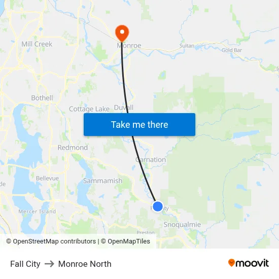 Fall City to Monroe North map