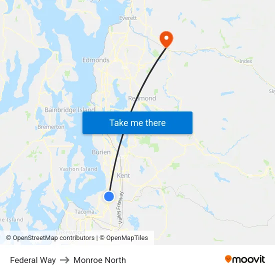 Federal Way to Monroe North map