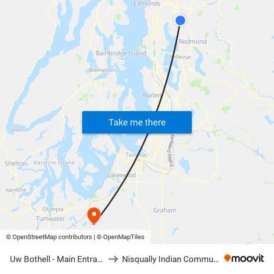 Uw Bothell - Main Entrance to Nisqually Indian Community map