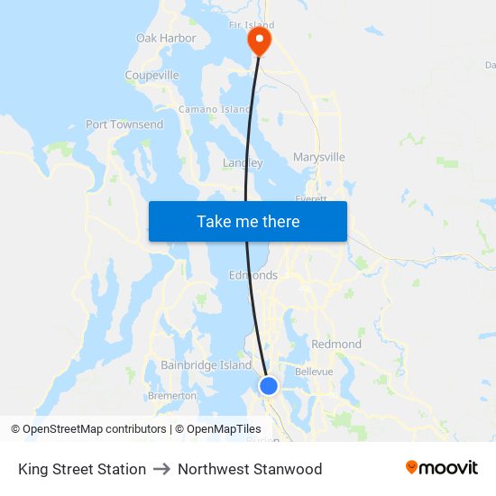 King Street Station to Northwest Stanwood map