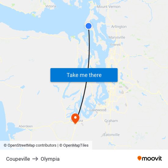 Coupeville to Olympia map