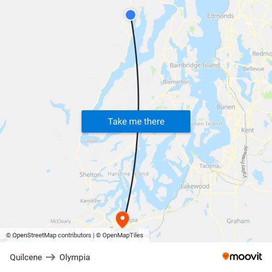 Quilcene to Olympia map