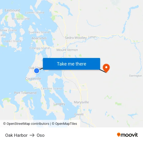 Oak Harbor to Oso map