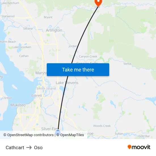 Cathcart to Oso map