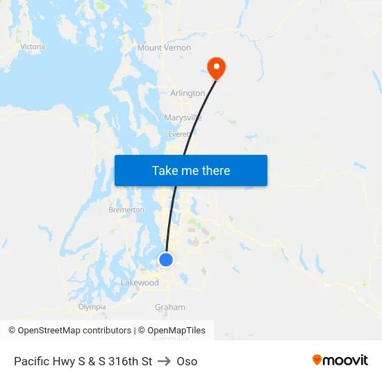 Pacific Hwy S & S 316th St to Oso map