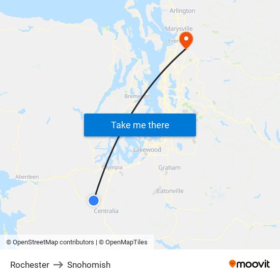 Rochester to Snohomish map