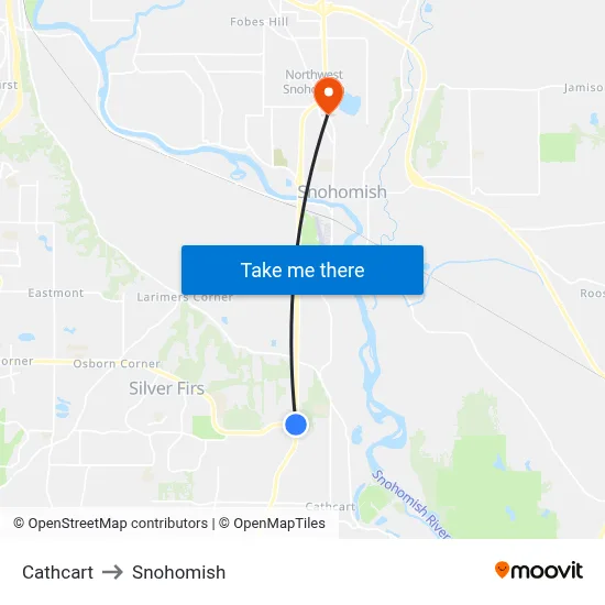 Cathcart to Snohomish map