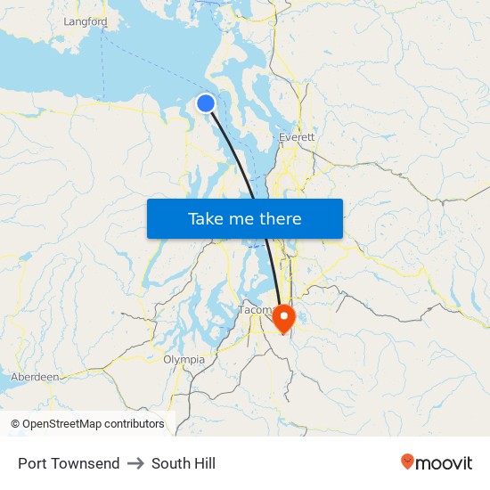 Port Townsend to South Hill map