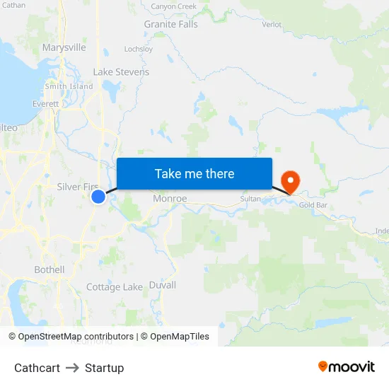 Cathcart to Startup map