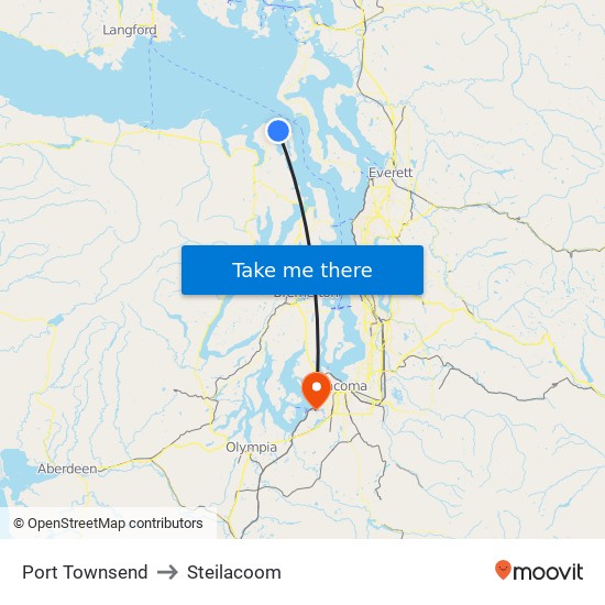 Port Townsend to Steilacoom map