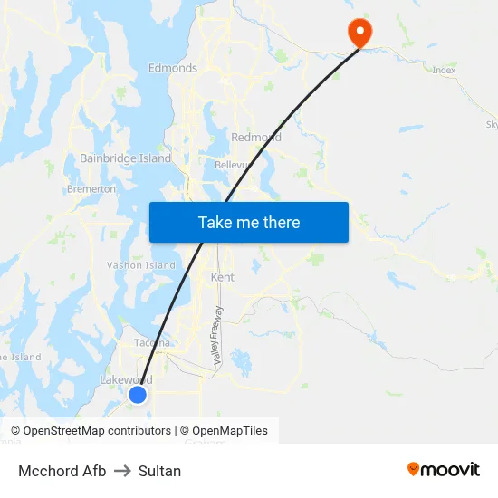 Mcchord Afb to Sultan map