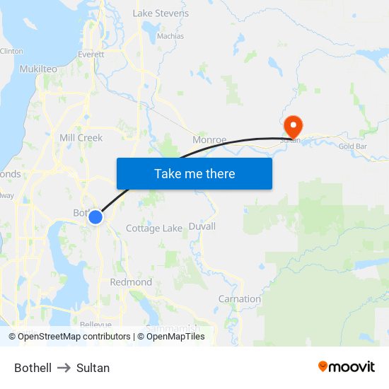 Bothell to Sultan map