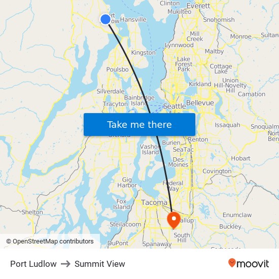 Port Ludlow to Summit View map