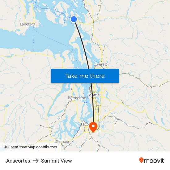 Anacortes to Summit View map