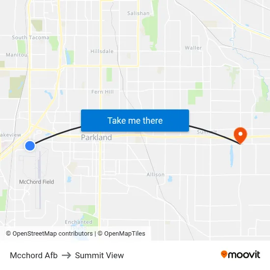 Mcchord Afb to Summit View map