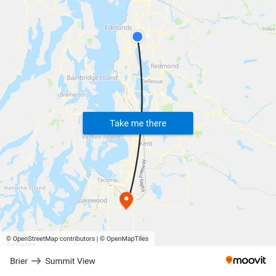 Brier to Summit View map
