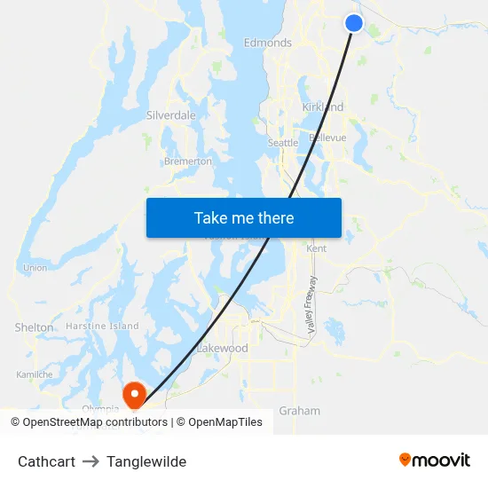Cathcart to Tanglewilde map