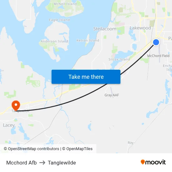 Mcchord Afb to Tanglewilde map