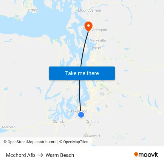 Mcchord Afb to Warm Beach map