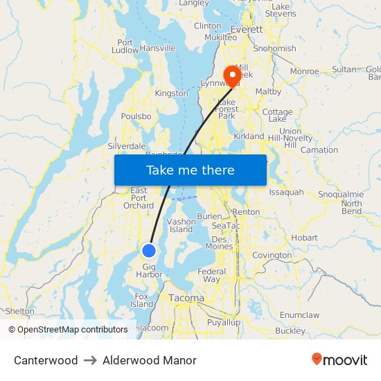 Canterwood to Alderwood Manor map