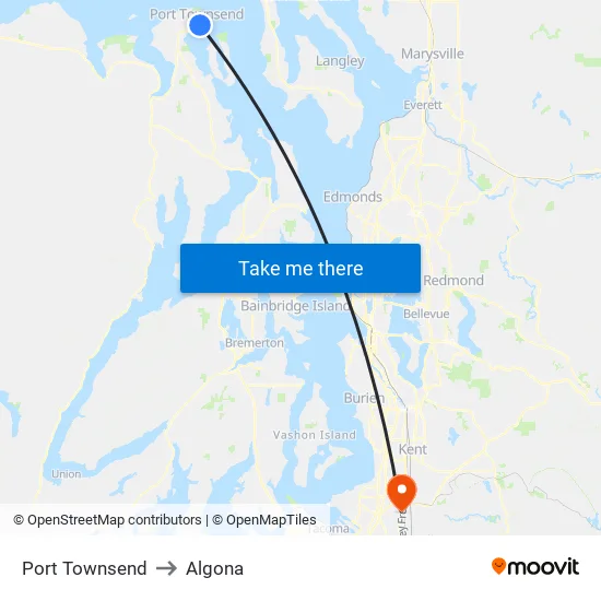 Port Townsend to Algona map