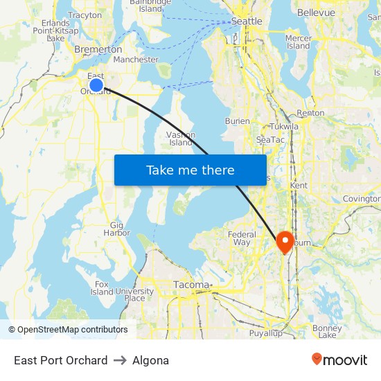 East Port Orchard to Algona map