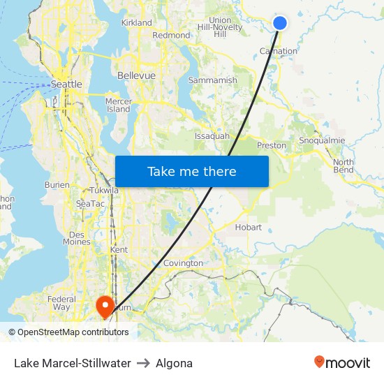 Lake Marcel-Stillwater to Algona map