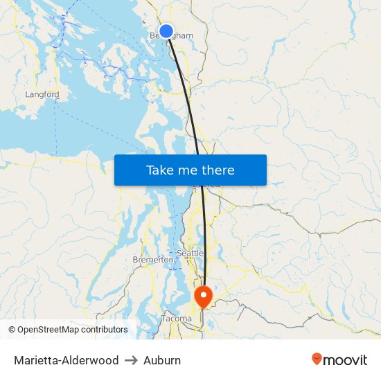 Marietta-Alderwood to Auburn map