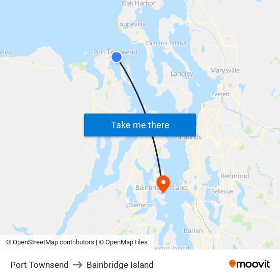 Port Townsend to Bainbridge Island map