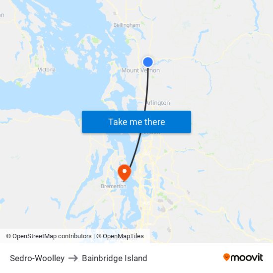 Sedro-Woolley to Bainbridge Island map