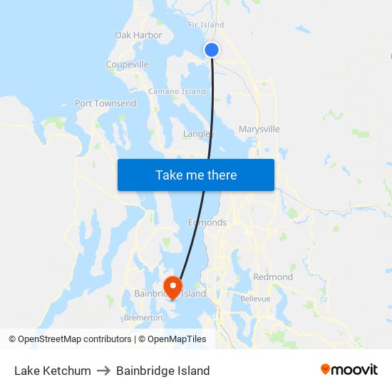 Lake Ketchum to Bainbridge Island map