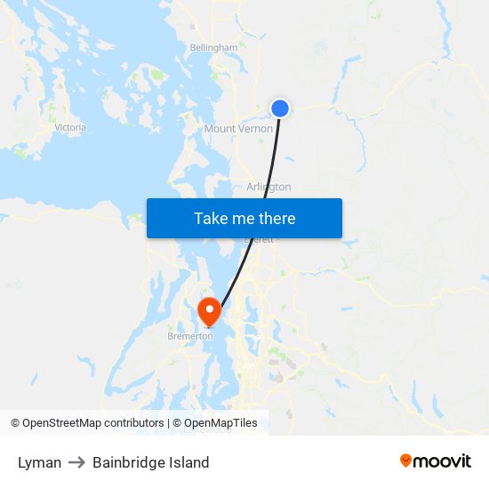 Lyman to Bainbridge Island map