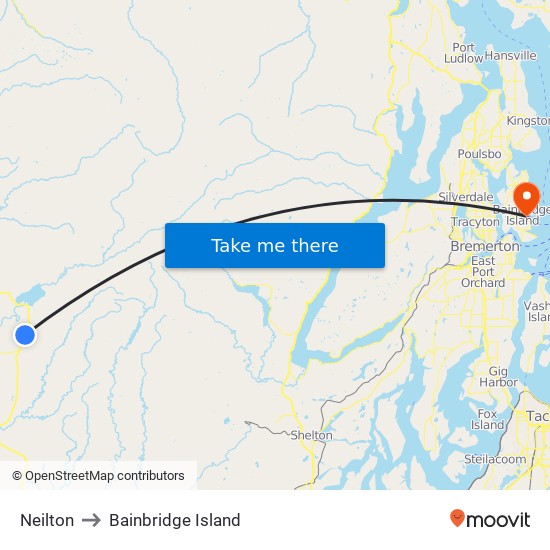 Neilton to Bainbridge Island map