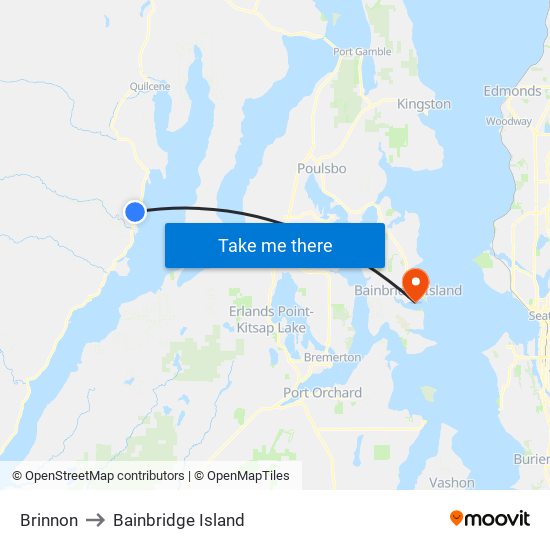 Brinnon to Bainbridge Island map