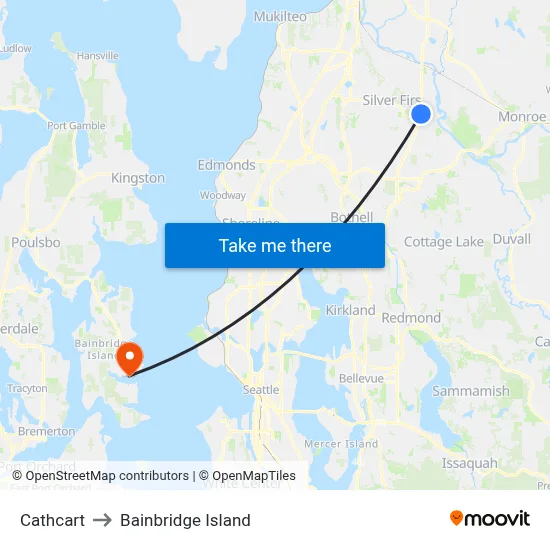 Cathcart to Bainbridge Island map