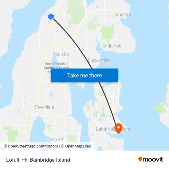 Lofall to Bainbridge Island map