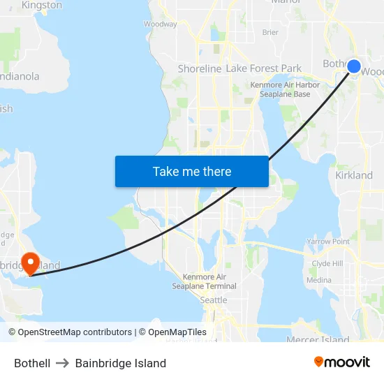 Bothell to Bainbridge Island map